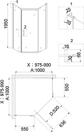 Niagara Душевой уголок Nova 100x100 NG-6434-08 Gold – фотография-4